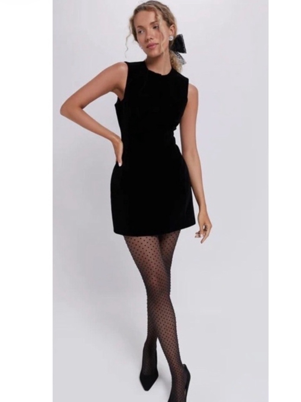 Tuckernuck Cora Sleeveless Velvet Mini Dress in Black